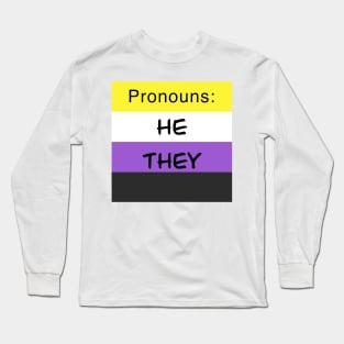 Nonbinary Flag He They Long Sleeve T-Shirt